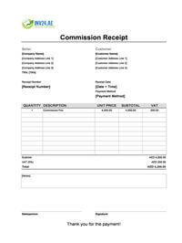 commission receipt template uae