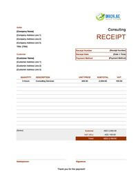 consulting receipt template uae