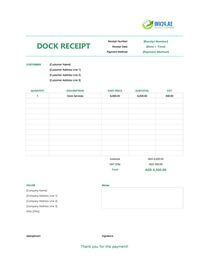 dock receipt template uae