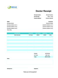 doctor receipt template uae