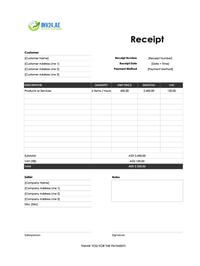 easy receipt template uae