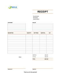 empty receipt template uae