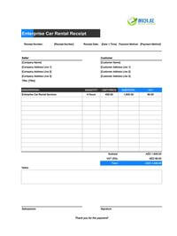enterprise car rental receipt template uae