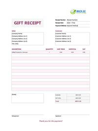 gift receipt template uae