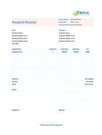hospital receipt template uae