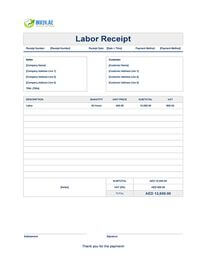labor receipt template uae