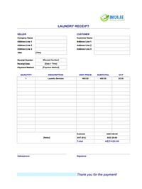 laundry receipt template uae