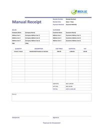 manual receipt template uae
