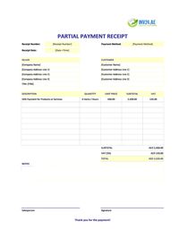 partial payment receipt template uae