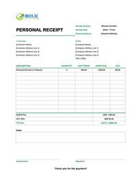 personal receipt template uae
