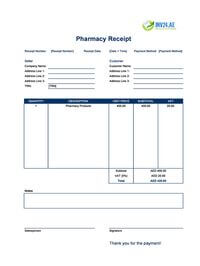 pharmacy receipt template uae