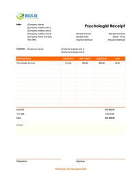 psychologist receipt template uae
