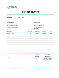 refund receipt template uae