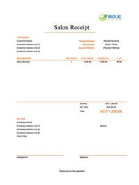 salon receipt template uae