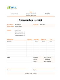 sponsorship receipt template uae