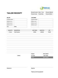tailor receipt template uae