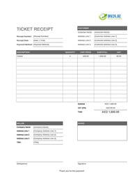 ticket receipt template uae
