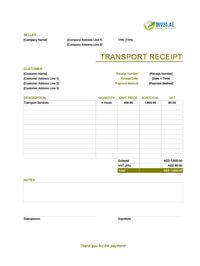 transport receipt template uae