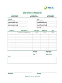 warehouse receipt template uae