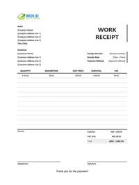 work receipt template uae