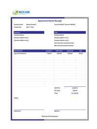 apartment rental receipt template australia