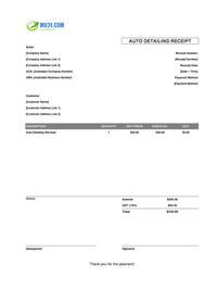 auto detailing receipt template australia