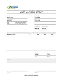 auto mechanic receipt template australia