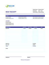 blank rent receipt template australia