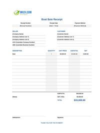 boat sale receipt template australia