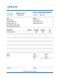 car cleaning receipt template australia