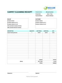 carpet cleaning receipt template australia