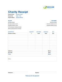 charity receipt template australia
