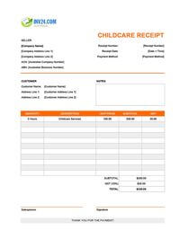 childcare receipt template australia