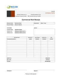 commercial rent receipt template australia