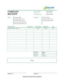 company receipt template australia