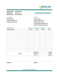 contractor receipt template australia