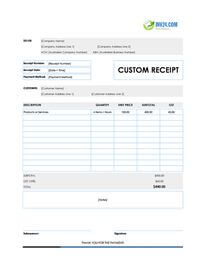 custom receipt template australia