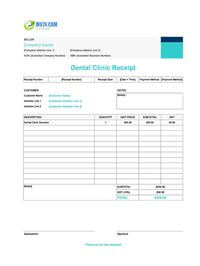 dental clinic receipt template australia