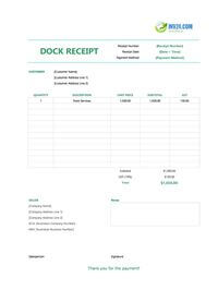 dock receipt template australia