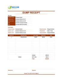 dump receipt template australia