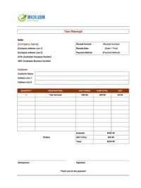 editable taxi receipt template australia