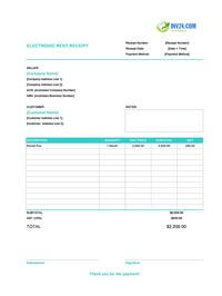 electronic rent receipt template australia