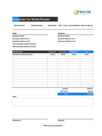 enterprise car rental receipt template australia