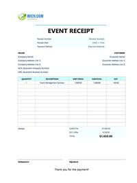 event receipt template australia