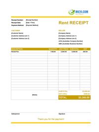 fillable rent receipt template australia