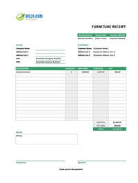 furniture receipt template australia