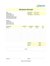 hardware receipt template australia
