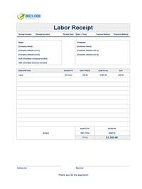 labor receipt template australia