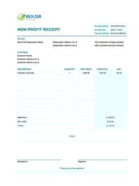 non profit receipt template australia