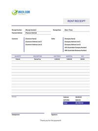 online rent receipt template australia